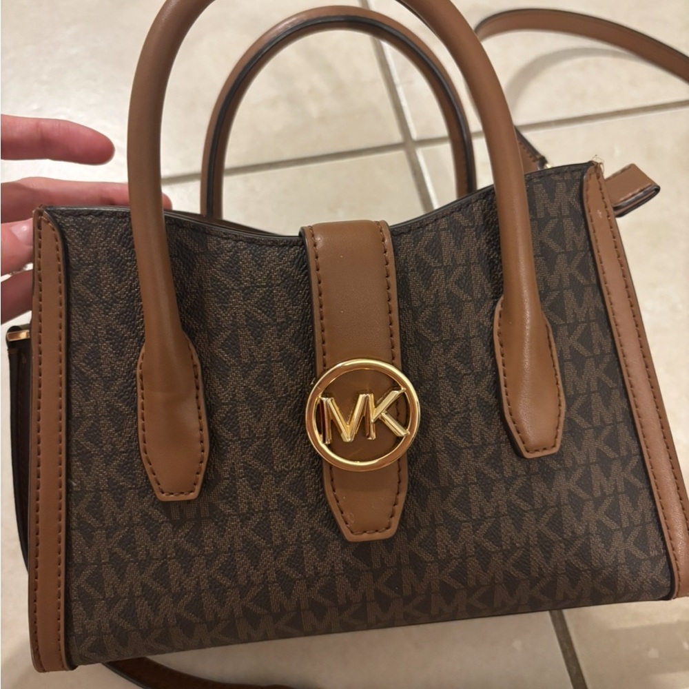 Michael Kors Brown and Tan Crossbody Bag